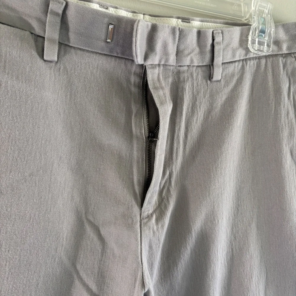 J.Crew Bowery Slim Dress Pants Mens 34x30 Grey Stretch Cotton Chino Trousers